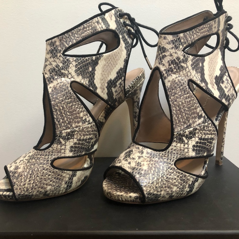 Kurt Geiger Snake skin open toe heels